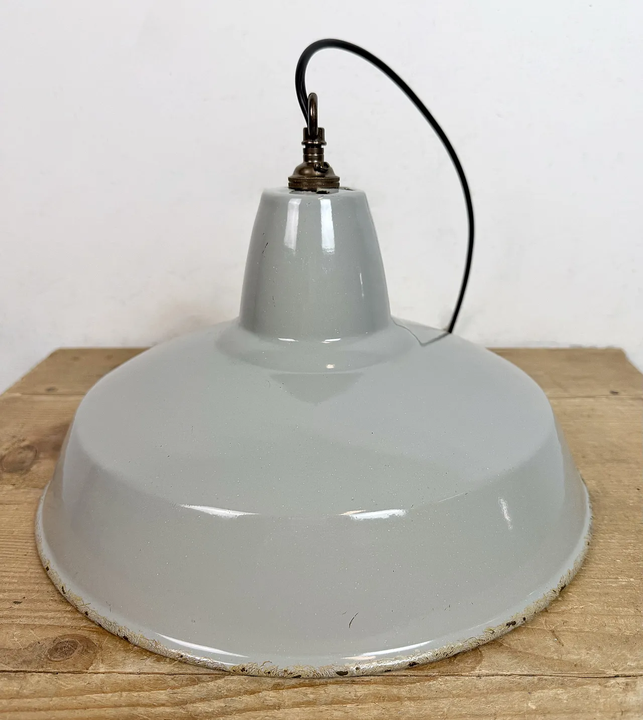Industrial Grey Enamel Factory Pendant Lamp from Thorlux, 1960s 12