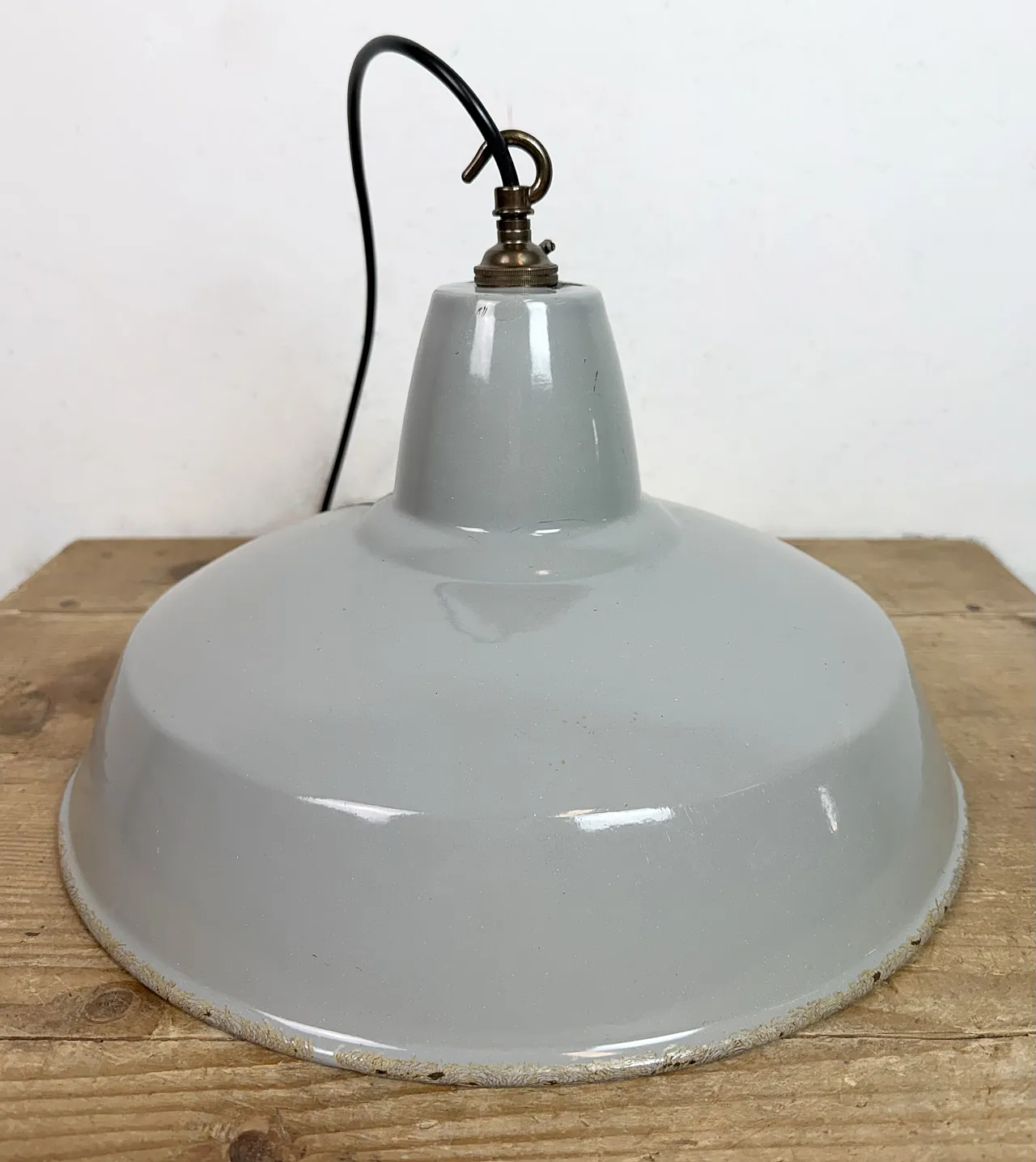 Industrial Grey Enamel Factory Pendant Lamp from Thorlux, 1960s 13