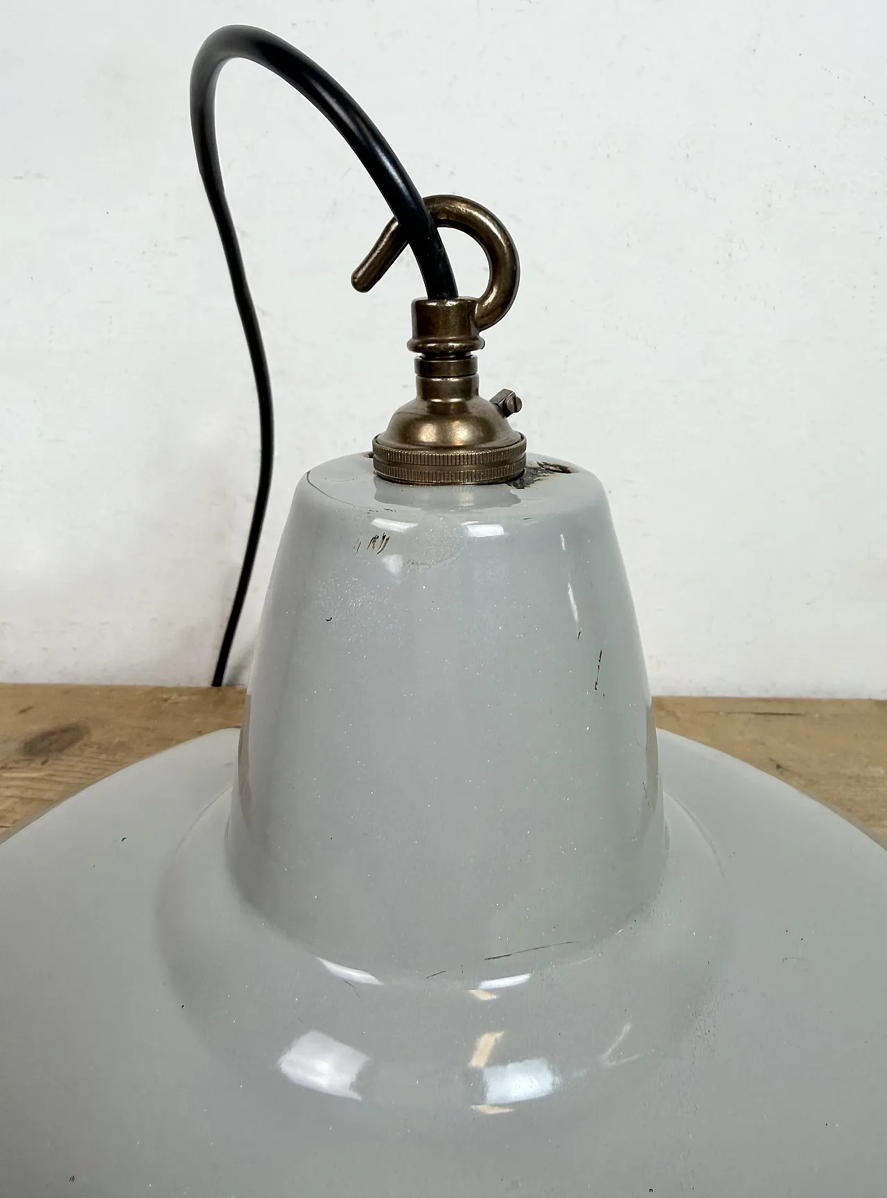 Industrial Grey Enamel Factory Pendant Lamp from Thorlux, 1960s 14