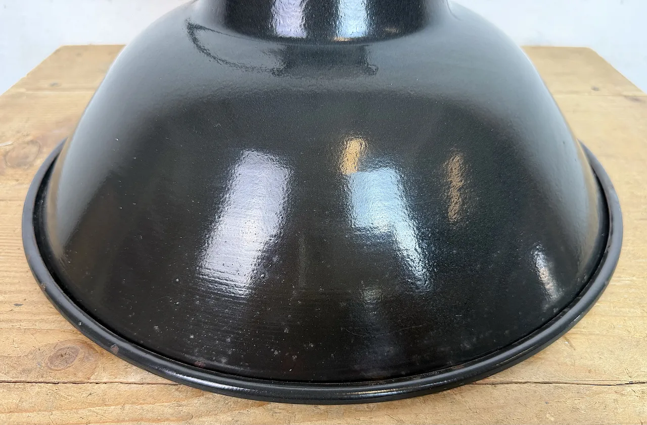Set of 4 Industrial Black Enamel Pendant Lamps from Elektrosvit, 1960s 20
