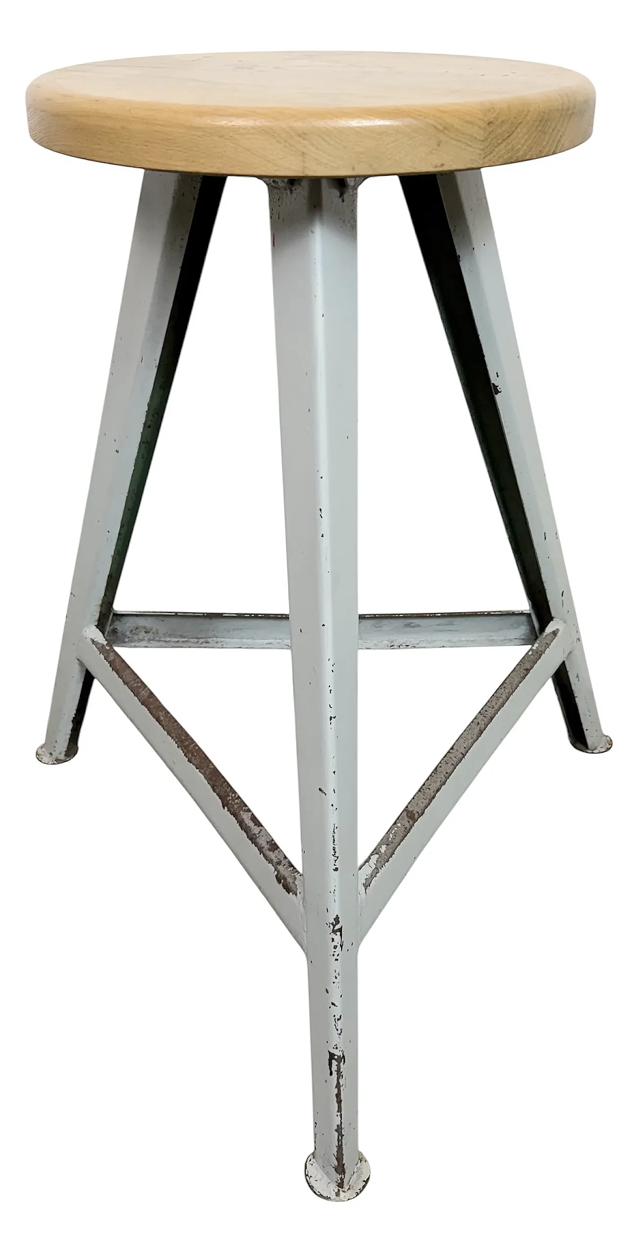 Grey Industrial Workshop Stool, 1960s 1