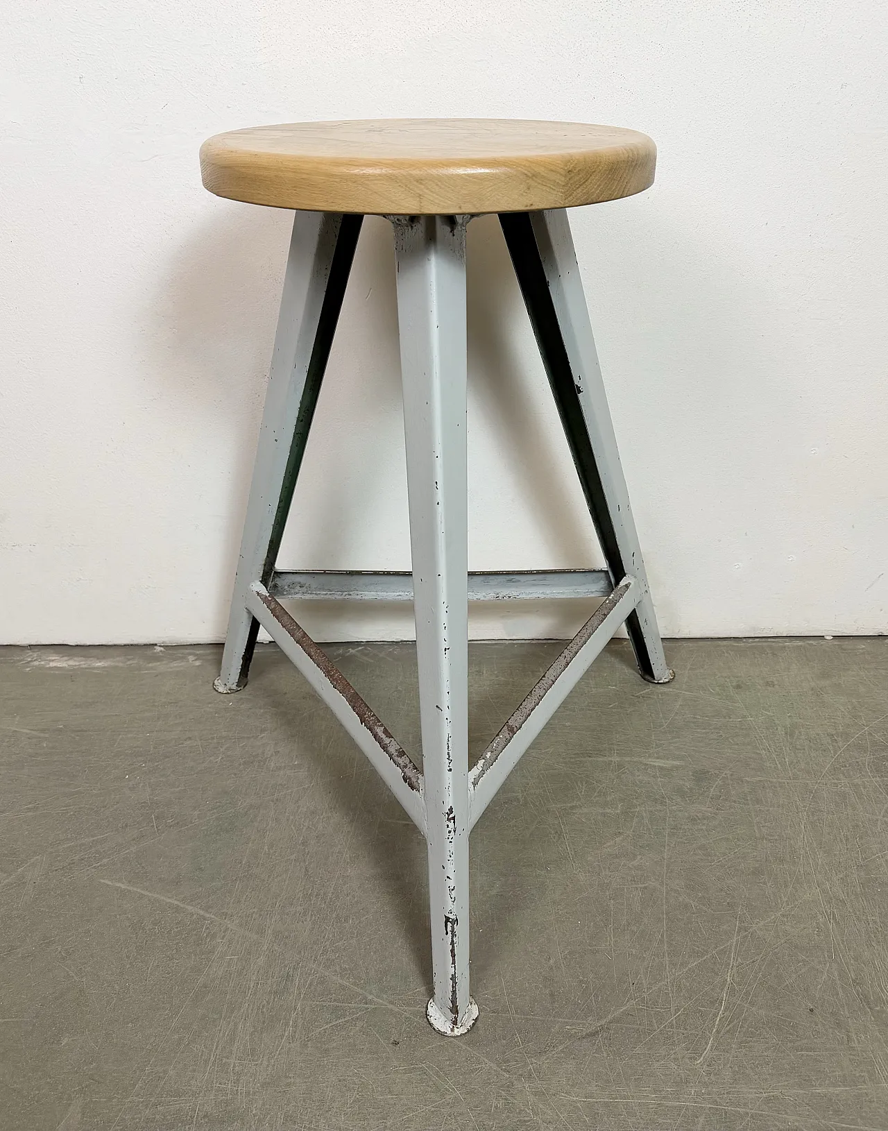 Grey Industrial Workshop Stool, 1960s 2