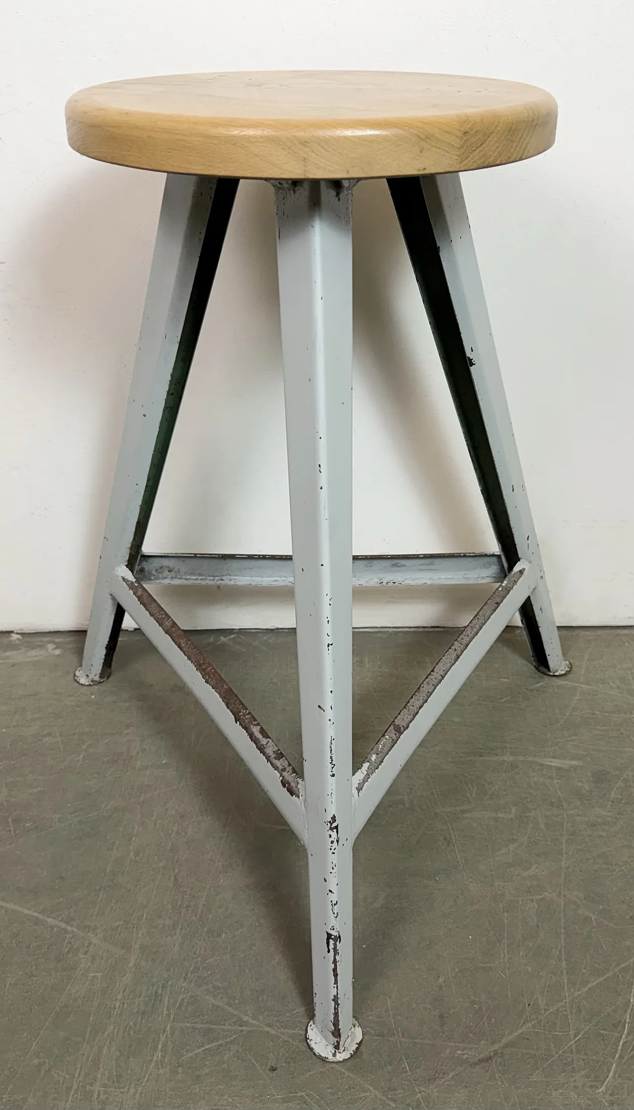 Grey Industrial Workshop Stool, 1960s 3