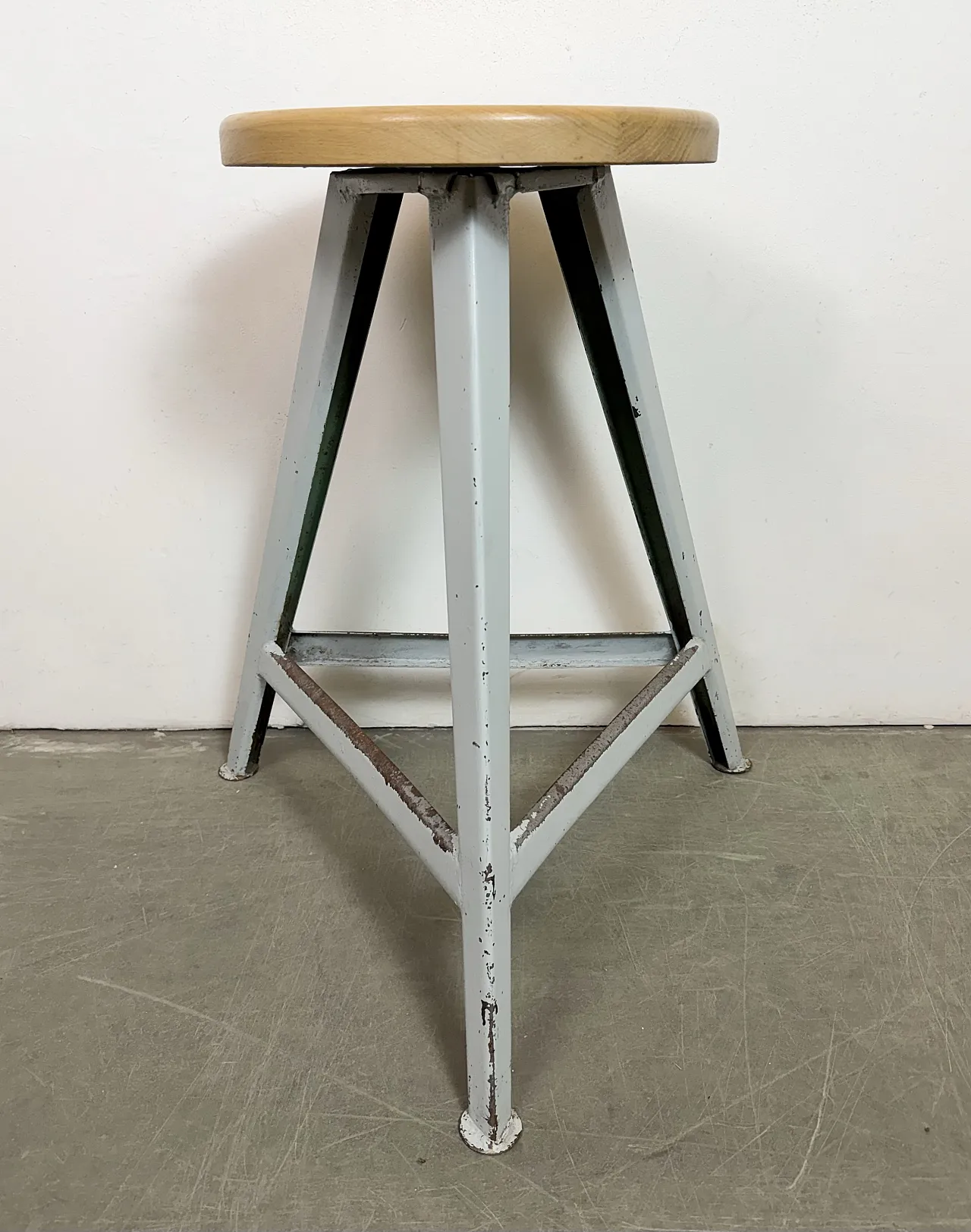 Grey Industrial Workshop Stool, 1960s 4