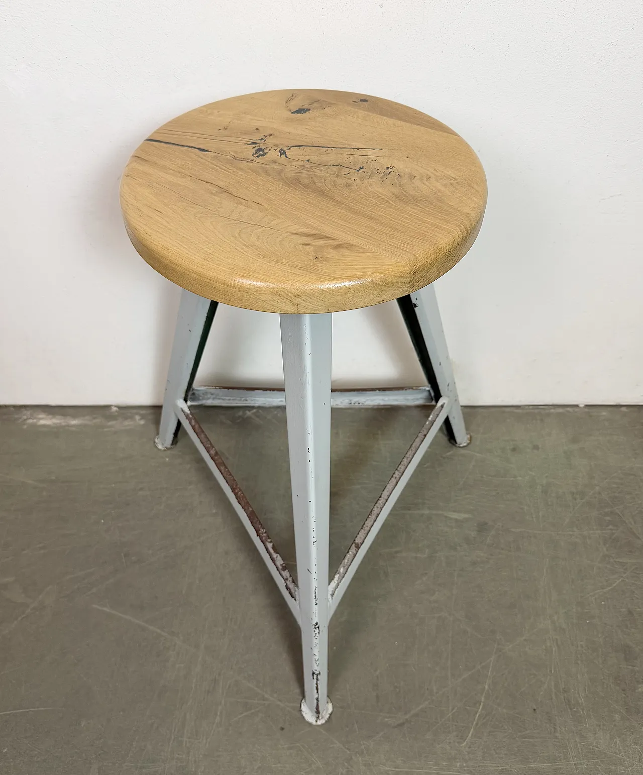 Grey Industrial Workshop Stool, 1960s 5