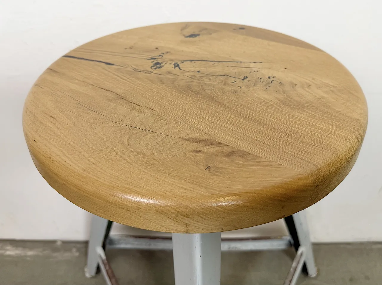 Grey Industrial Workshop Stool, 1960s 7