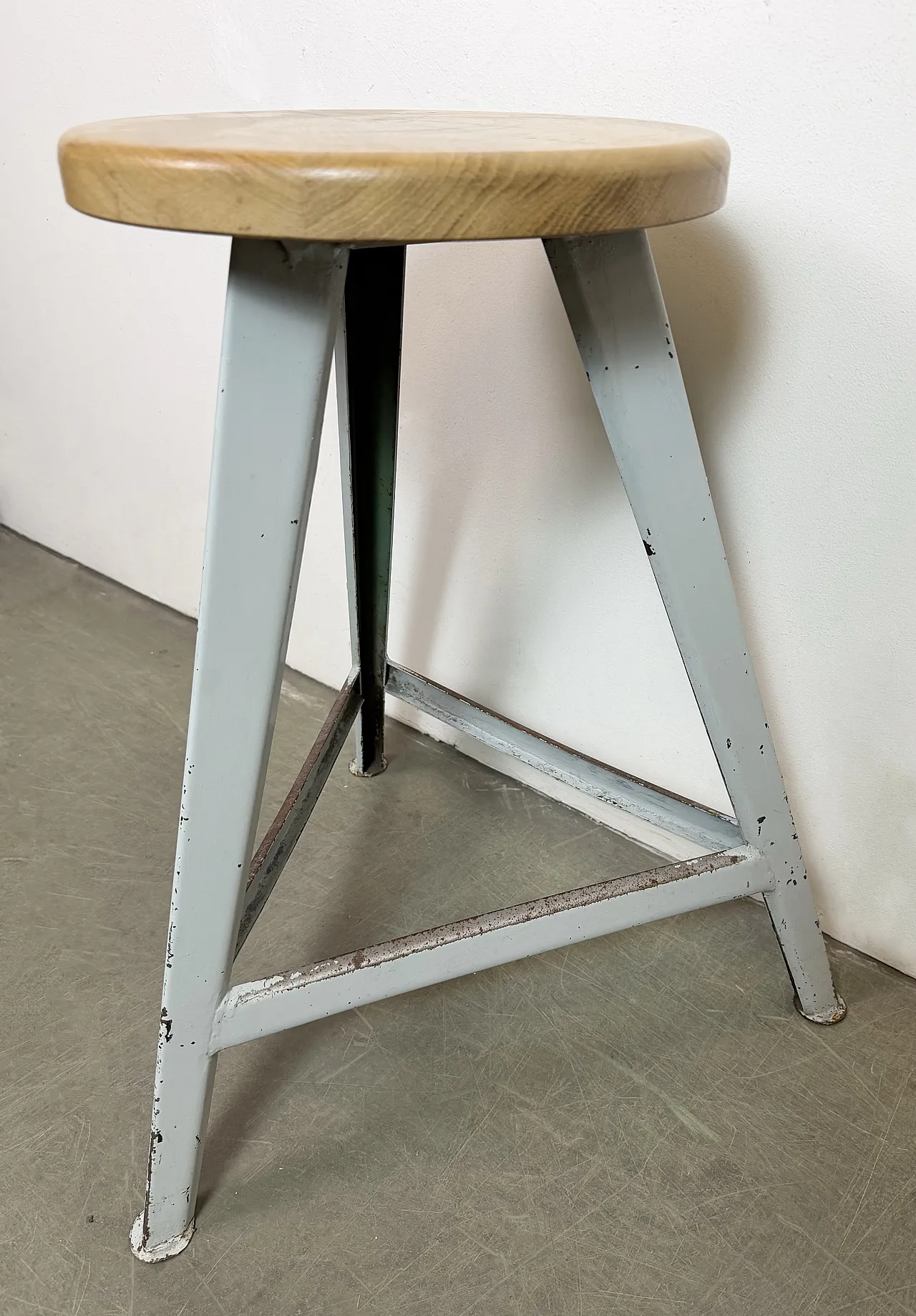 Grey Industrial Workshop Stool, 1960s 10