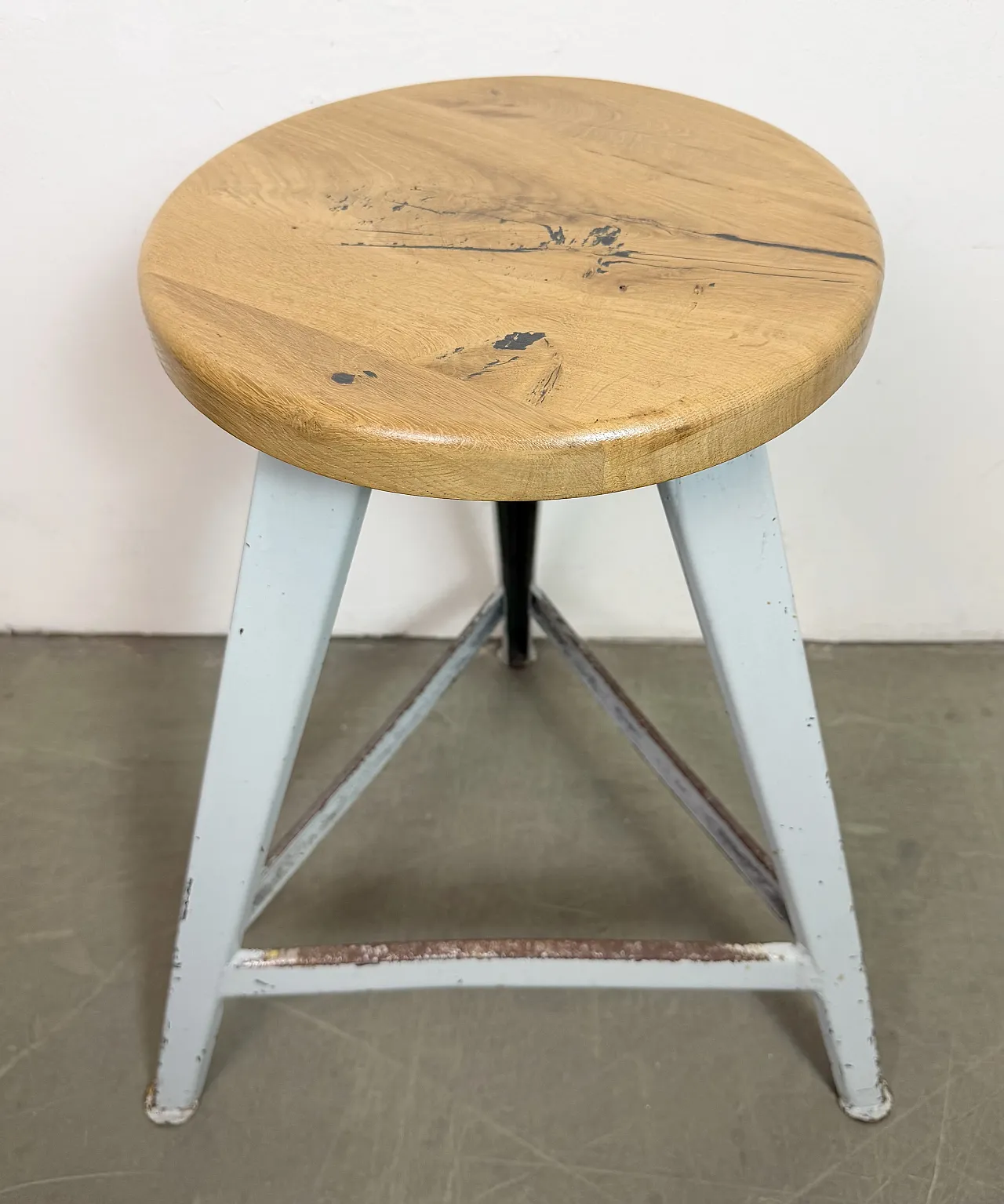 Grey Industrial Workshop Stool, 1960s 14