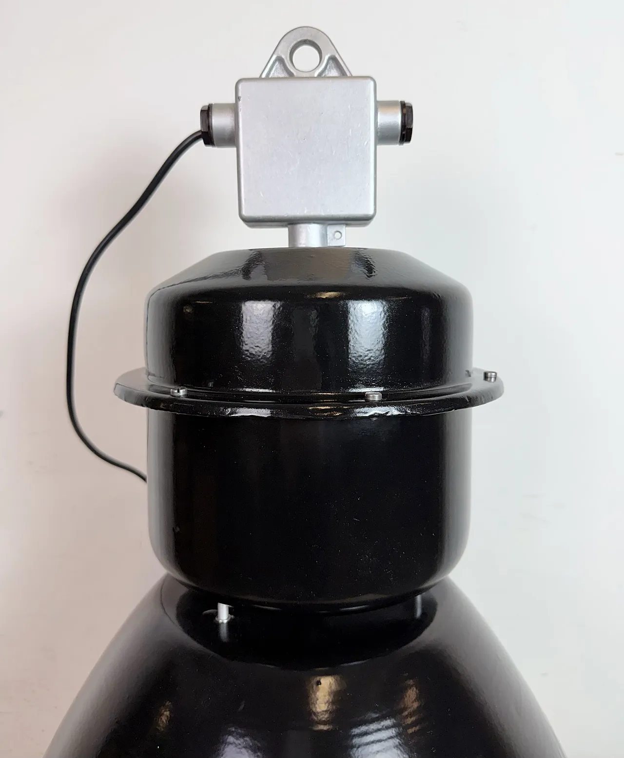 Large Black Industrial Factory Pendant Lamp from Elektrosvit, 1960s 15