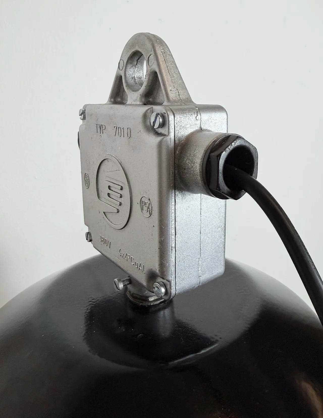Large Black Industrial Factory Pendant Lamp from Elektrosvit, 1960s 18