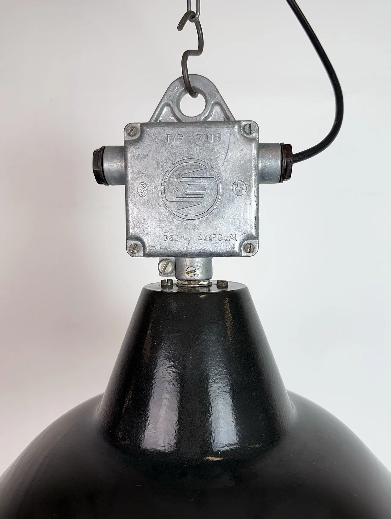 Industrial Black Enamel Pendant Lamp from Elektrosvit, 1960s 3