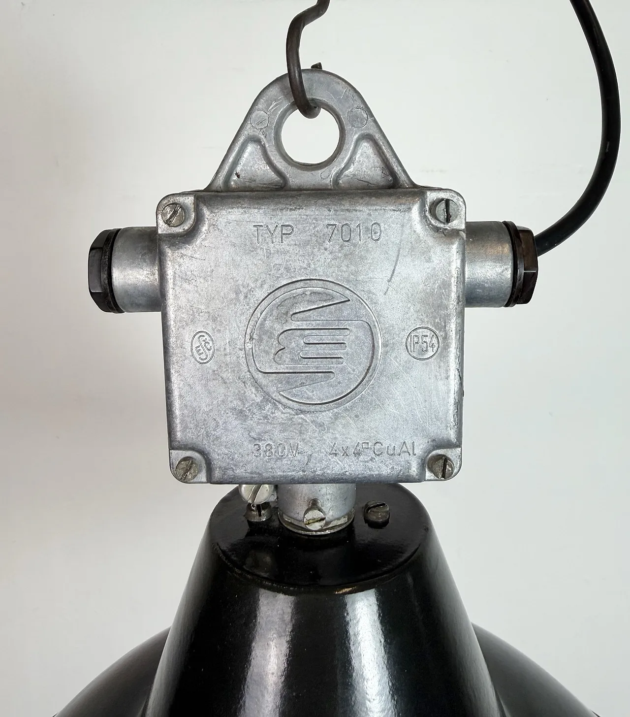 Industrial Black Enamel Pendant Lamp from Elektrosvit, 1960s 9