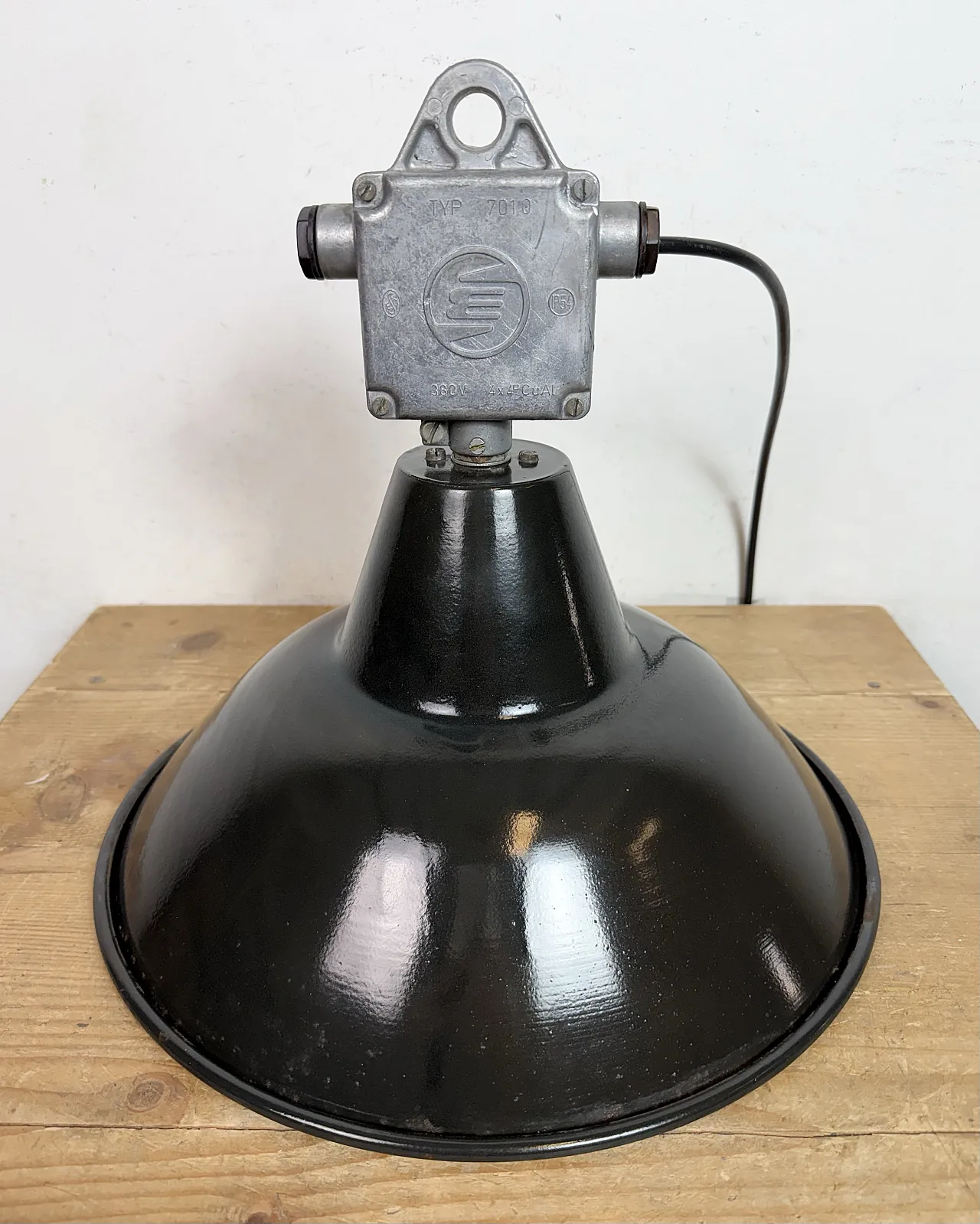 Industrial Black Enamel Pendant Lamp from Elektrosvit, 1960s 11