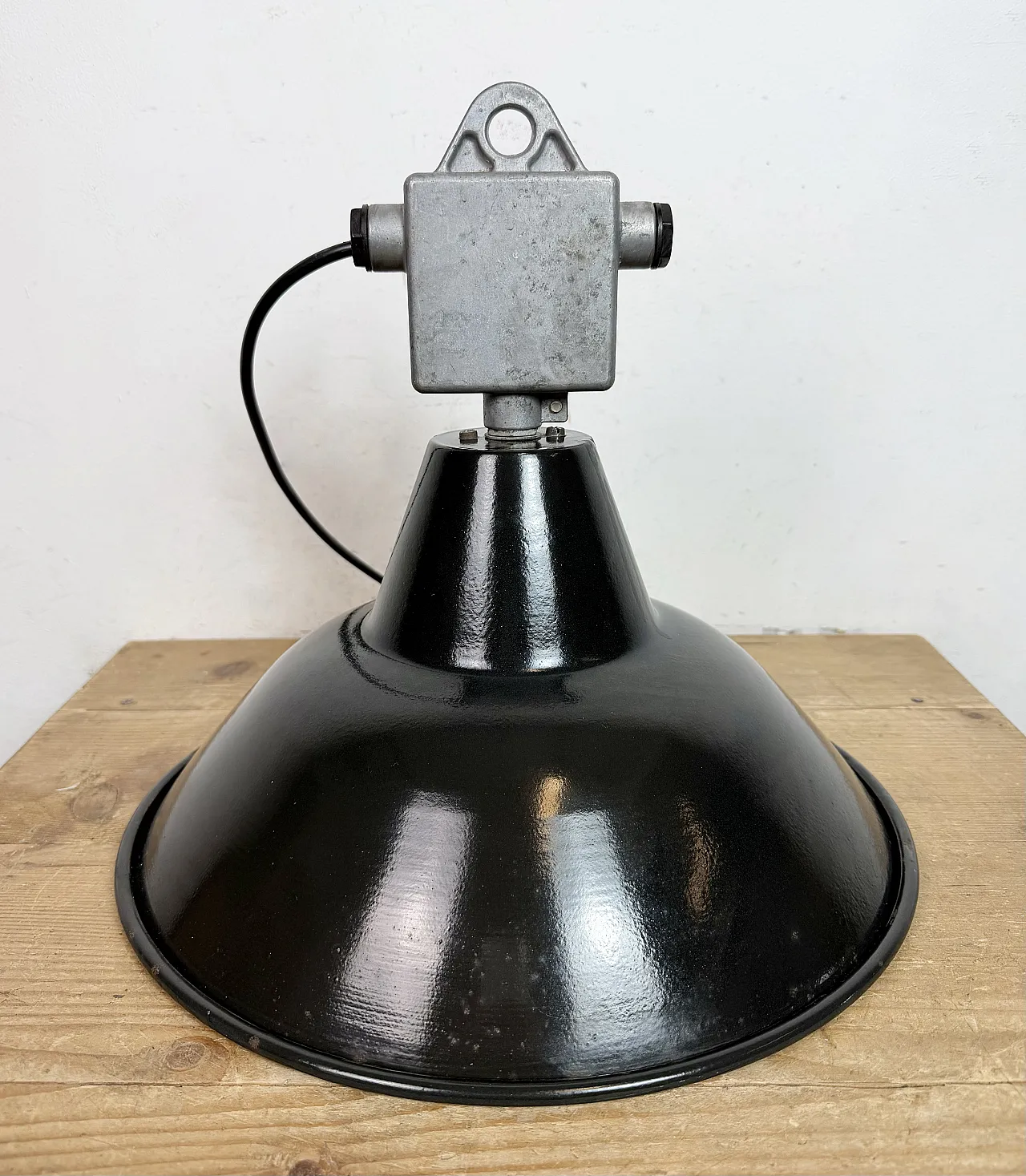 Industrial Black Enamel Pendant Lamp from Elektrosvit, 1960s 13
