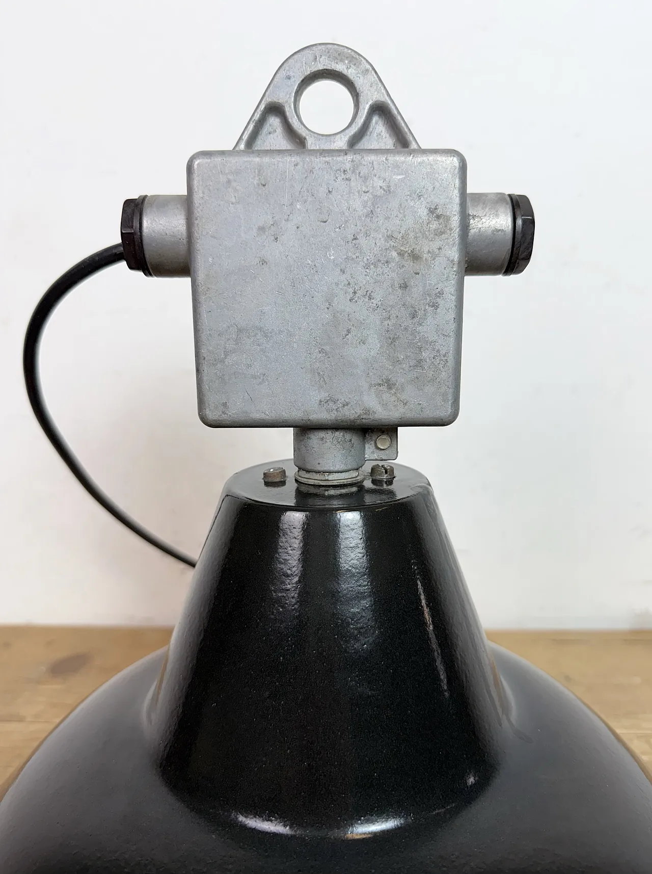 Industrial Black Enamel Pendant Lamp from Elektrosvit, 1960s 14