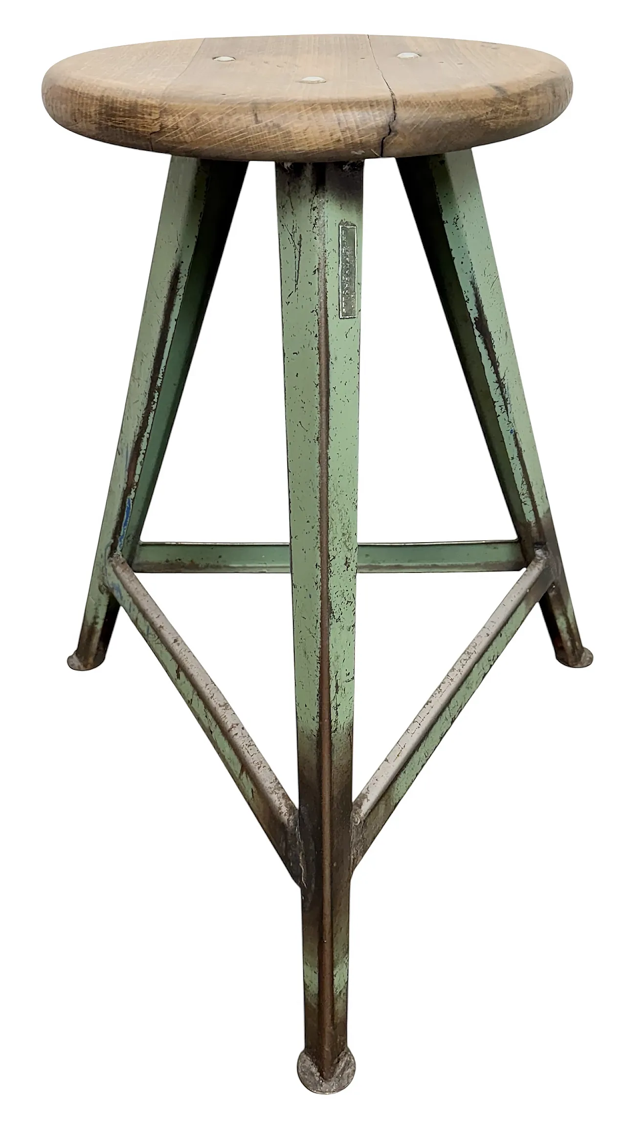 Green Industrial Workshop Stool, 1960s 1
