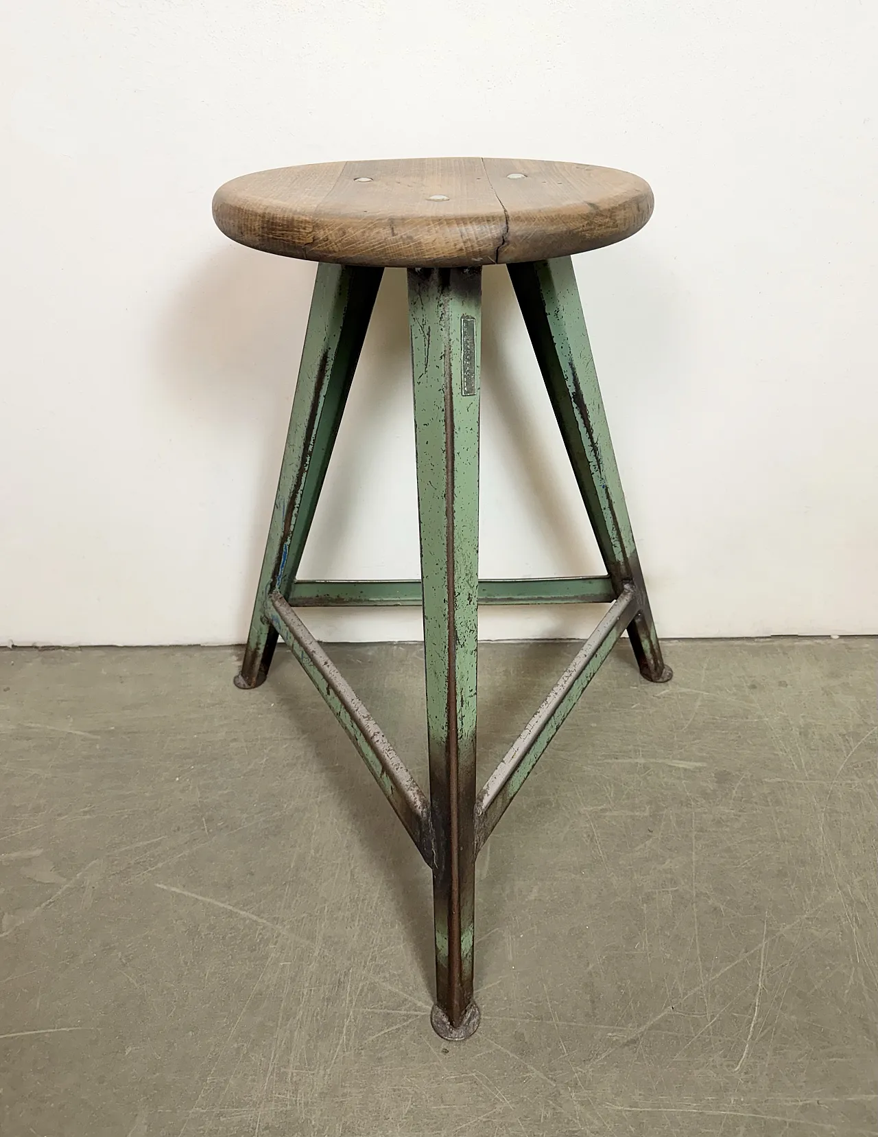 Green Industrial Workshop Stool, 1960s 2