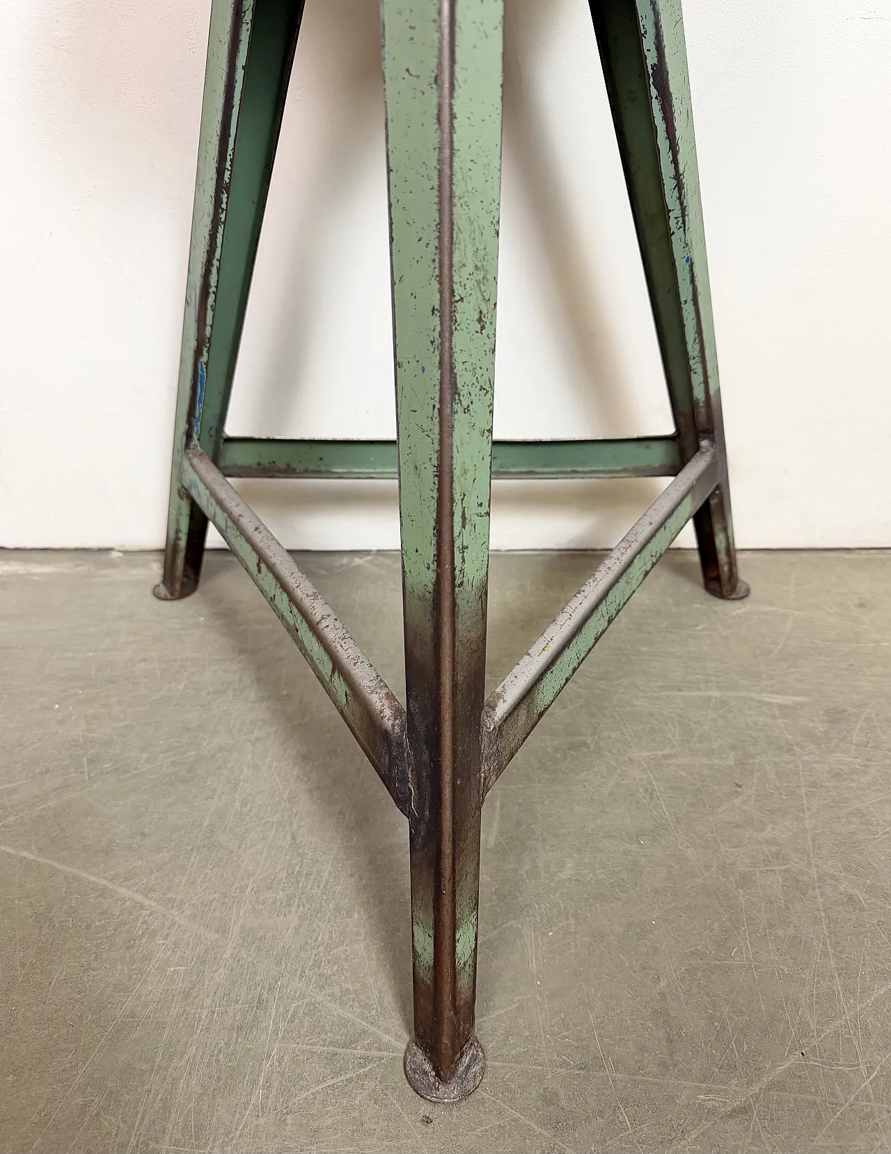 Green Industrial Workshop Stool, 1960s 5