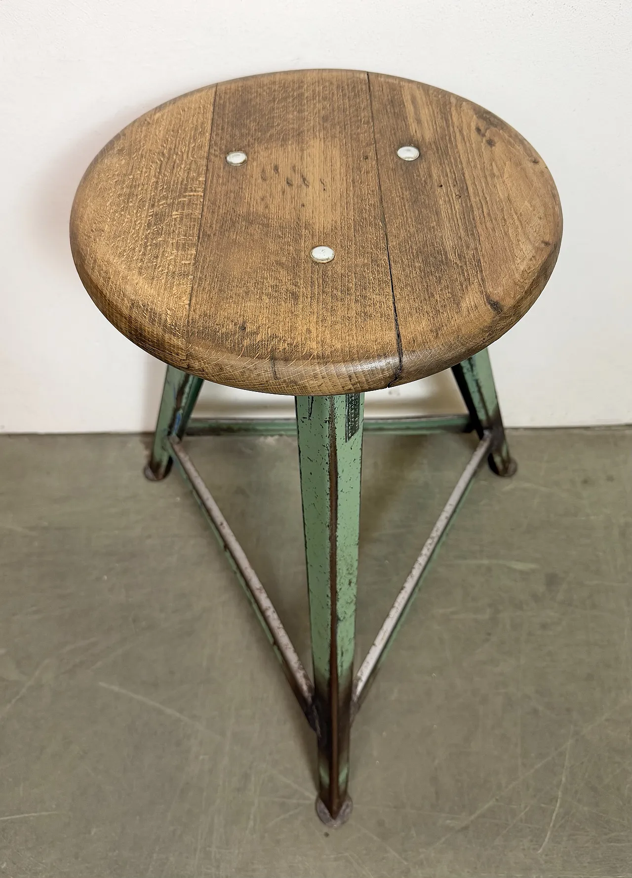 Green Industrial Workshop Stool, 1960s 6