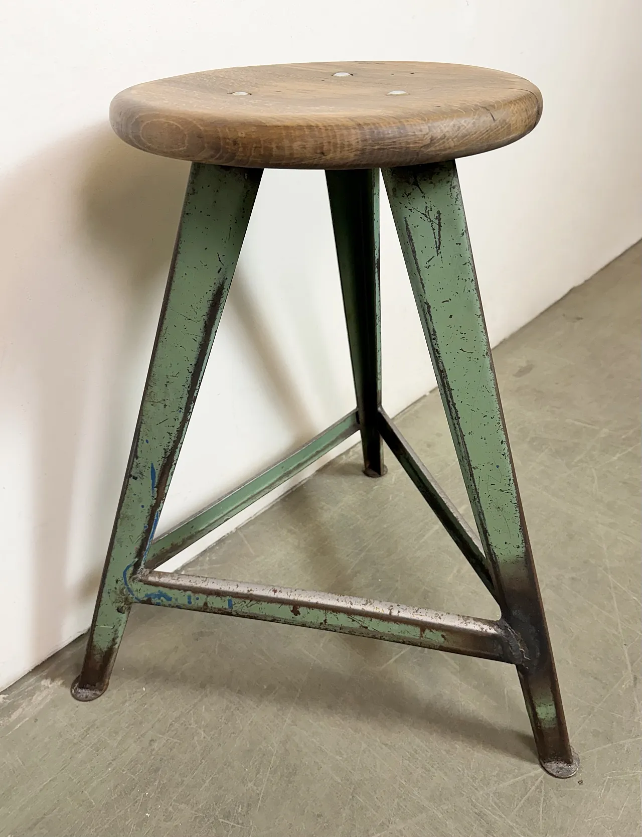 Green Industrial Workshop Stool, 1960s 8