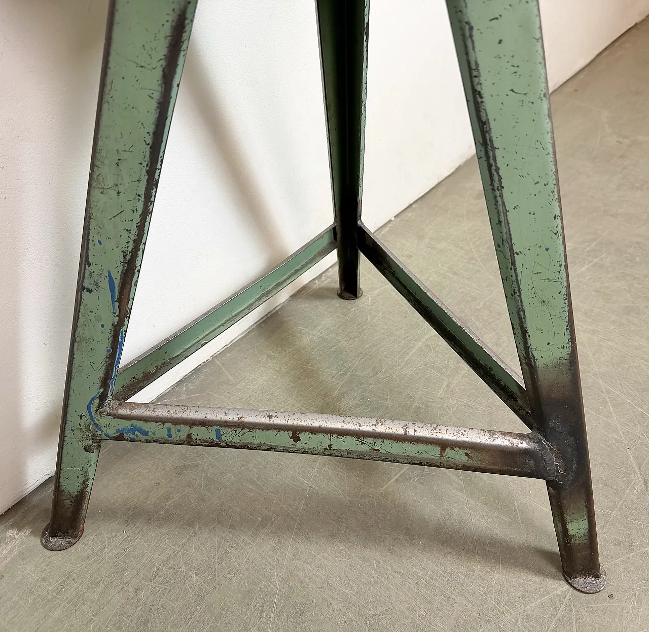 Green Industrial Workshop Stool, 1960s 9
