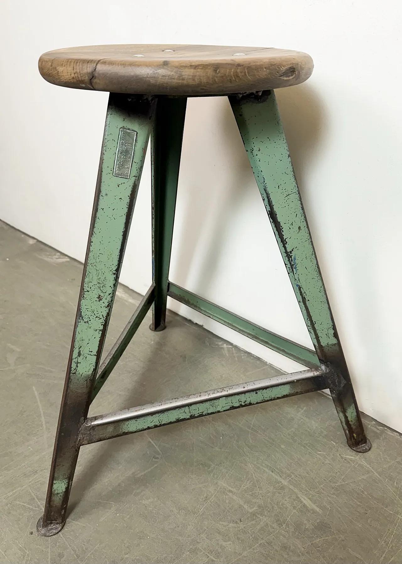 Green Industrial Workshop Stool, 1960s 10