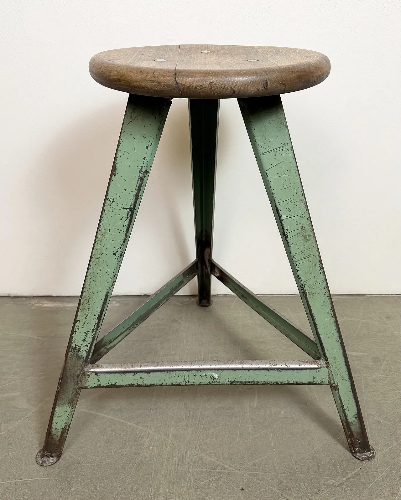 Green Industrial Workshop Stool, 1960s 13