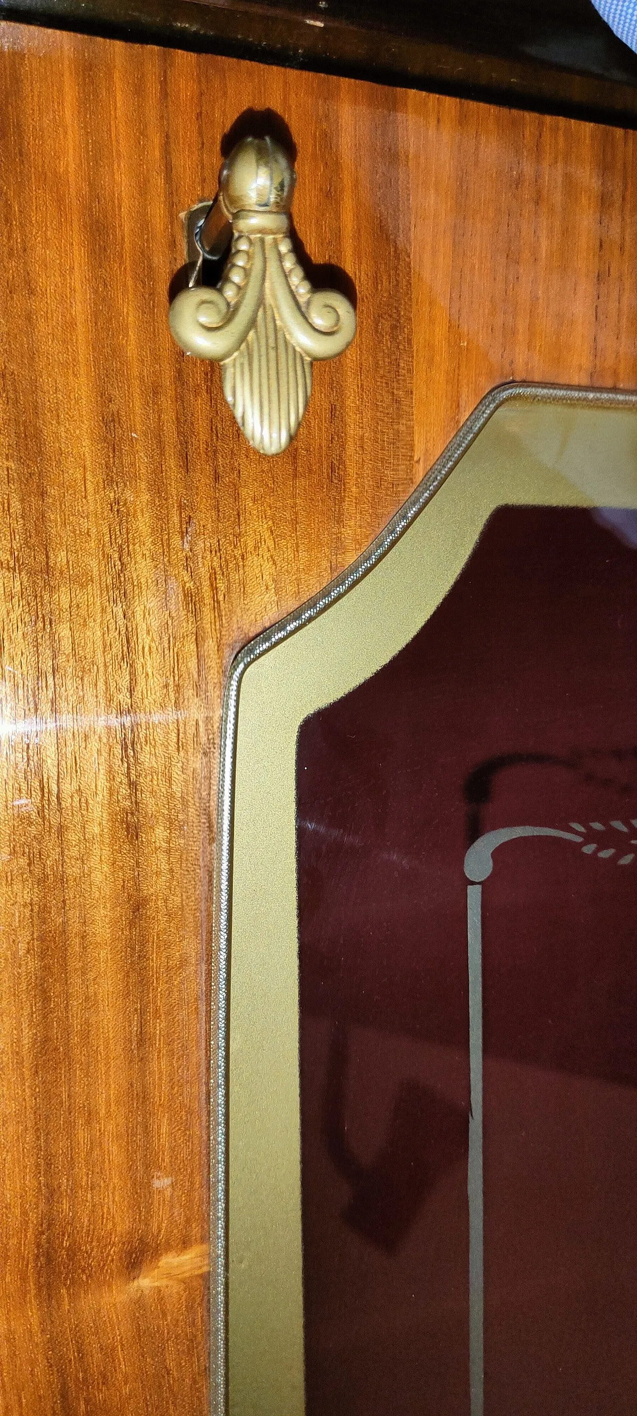 Sideboard / bar cabinet in briar wood brass details, late 1950s 5