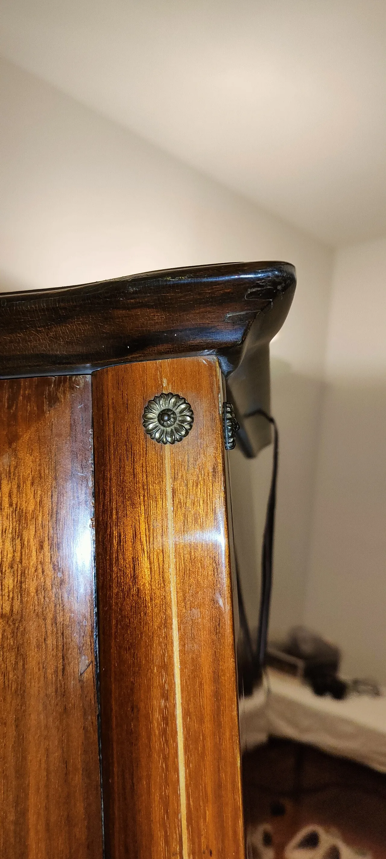 Sideboard / bar cabinet in briar wood brass details, late 1950s 11