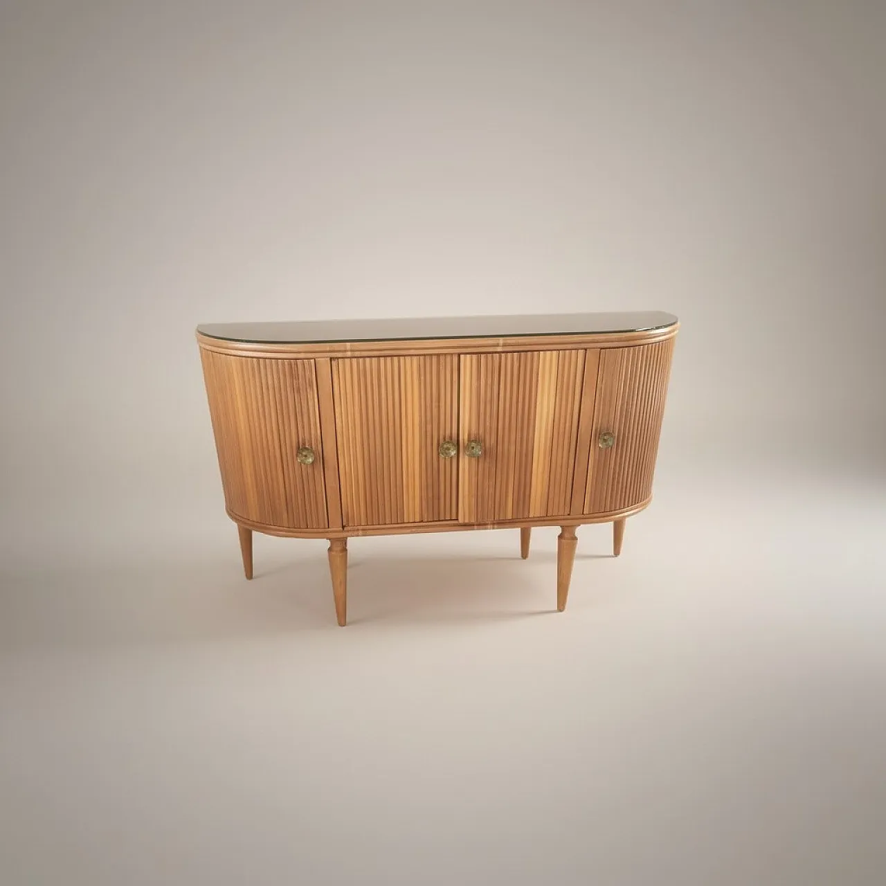 Credenza bar fine bombata interni a specchio, con luci, 1953 1