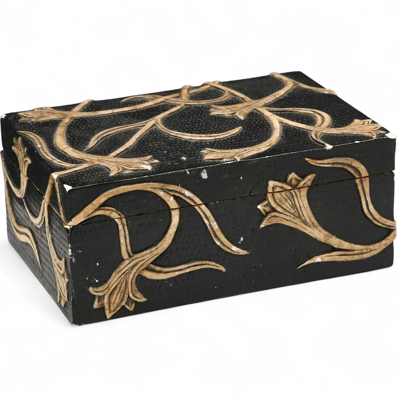 Carved stone jewelry box, 20th century 10