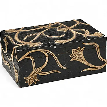 Carved stone jewelry box, 20th century