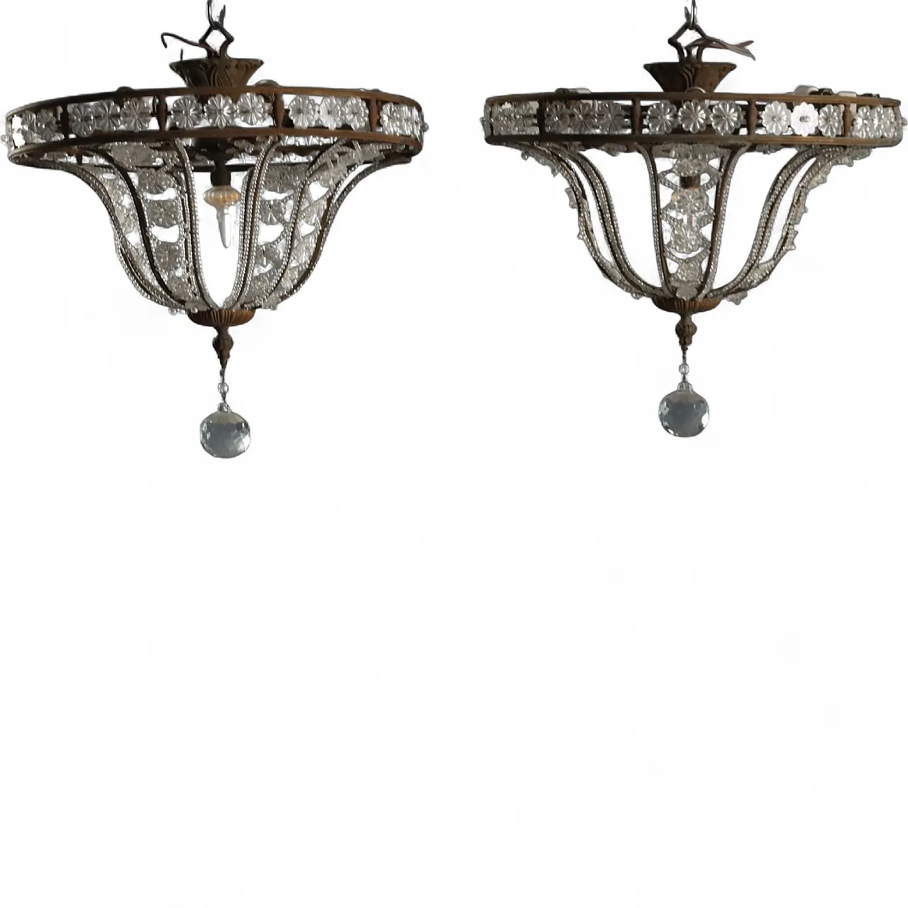 Pair of eight-light chandeliers, early 20th century 11