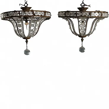 Pair of eight-light chandeliers, early 20th century