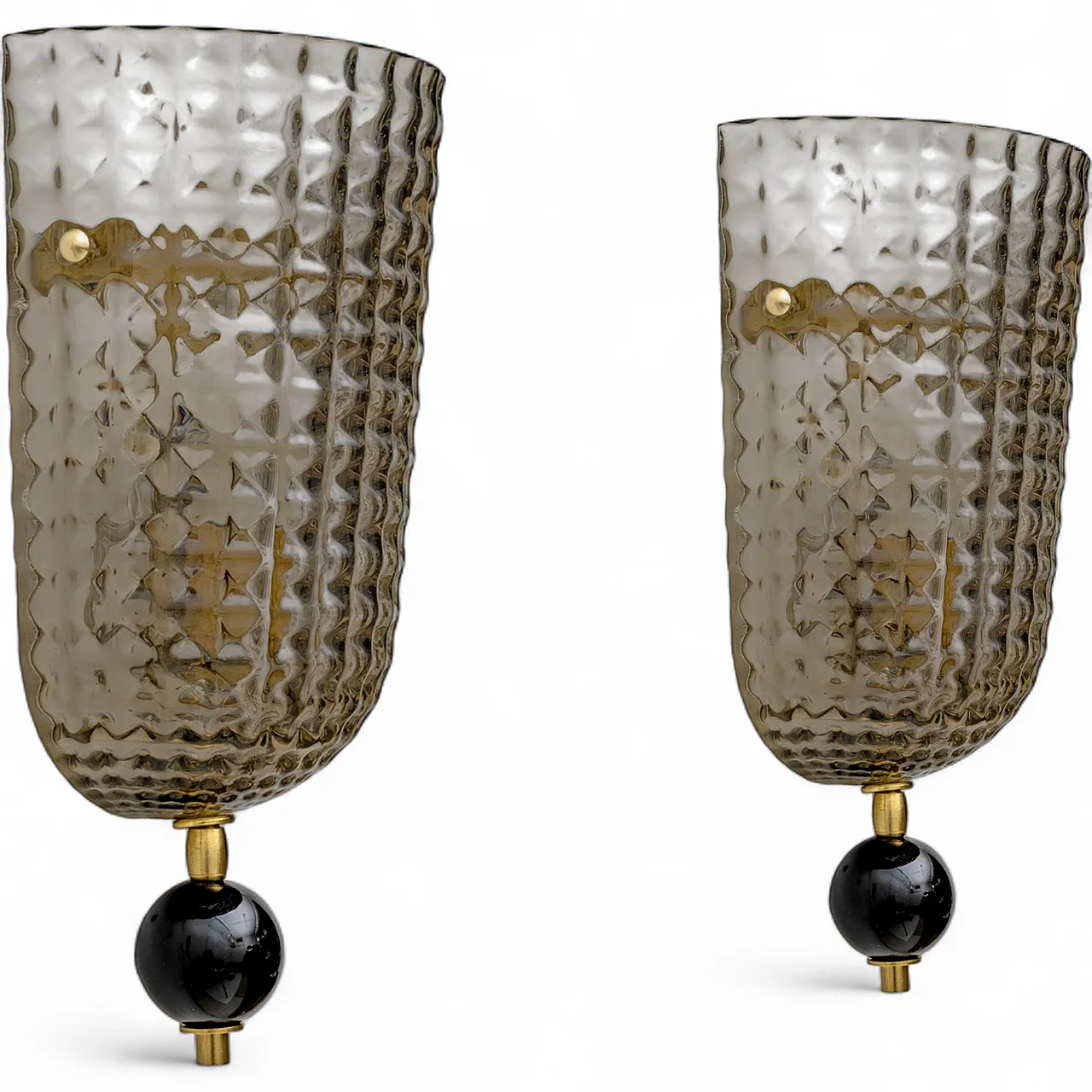 Pair of Italian Murano glass sconces in Art Deco style, 2000s 10