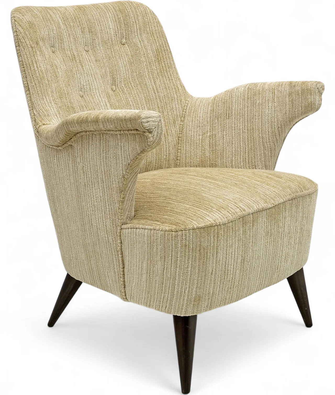 Armchair by Nino Zoncada by Cassina in chenille velvet, anni '50 8