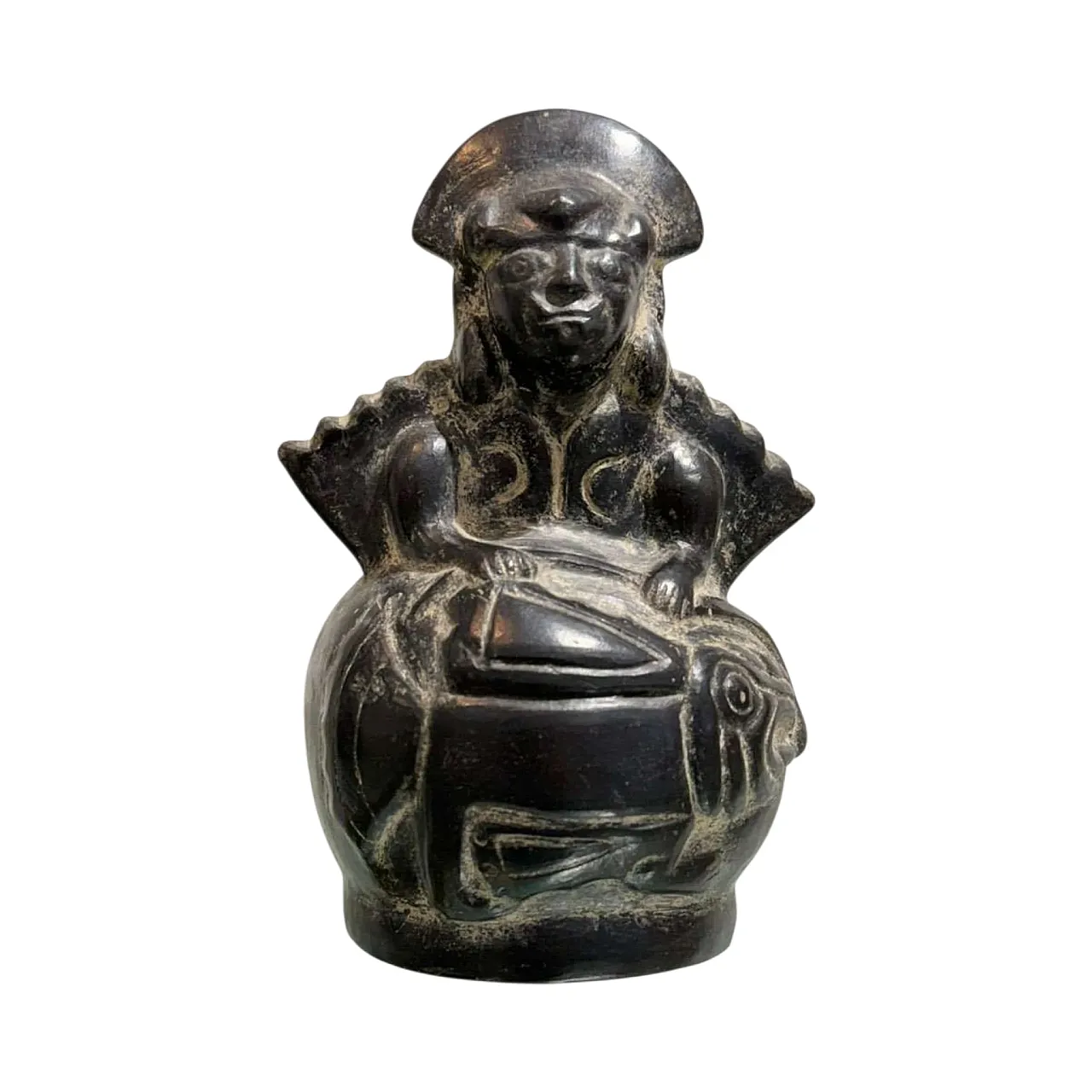 Pre-Columbian Moche Blackware Stirrup Spout Vessel 1