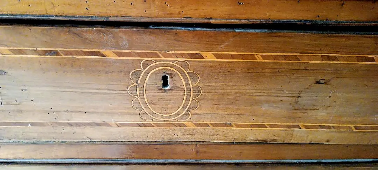 Wooden sacristy sideboard with shelf, 18th century 12