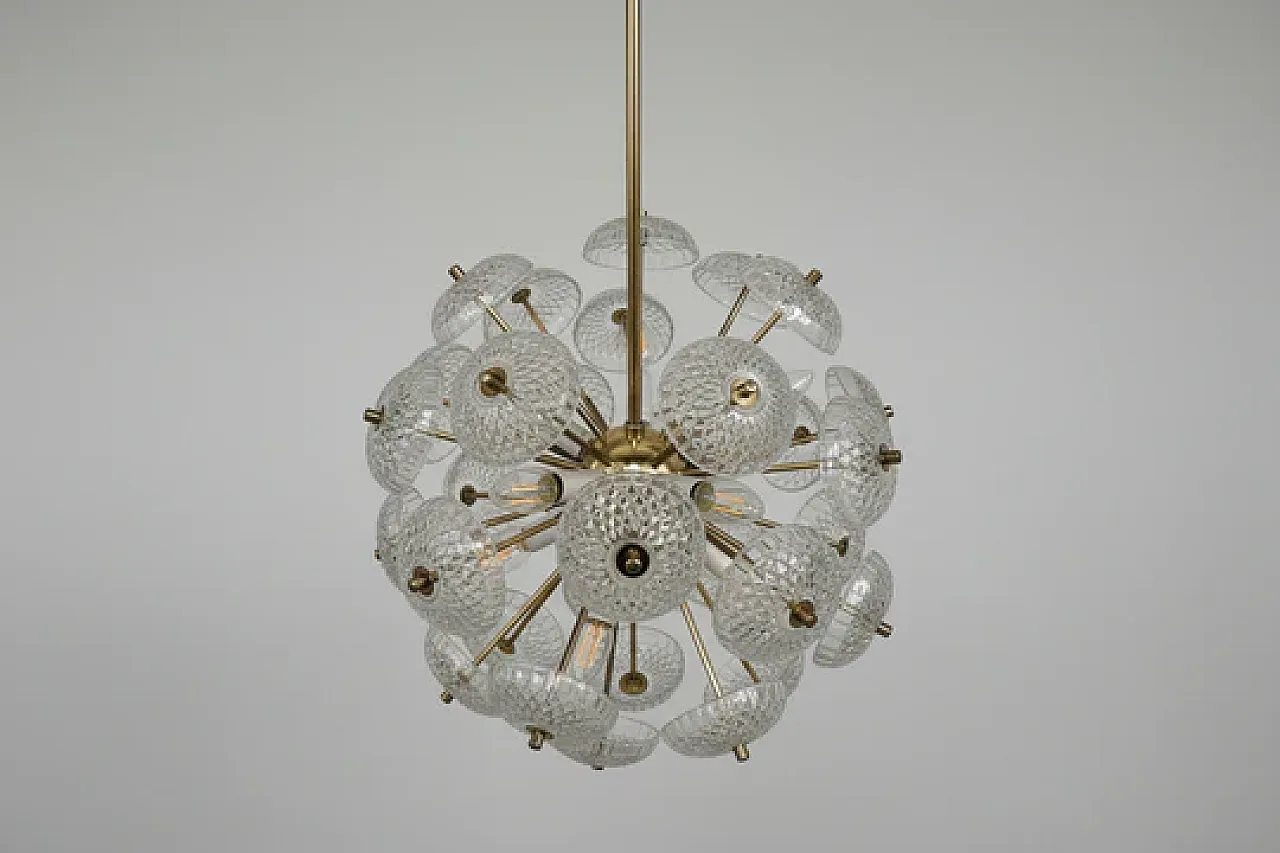 Lampada in vetro a forma di dente di leone di Kamenický Šenov, anni 60 2