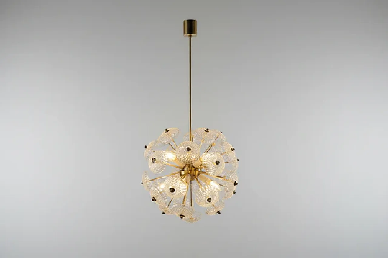 Lampada in vetro a forma di dente di leone di Kamenický Šenov, anni 60 3