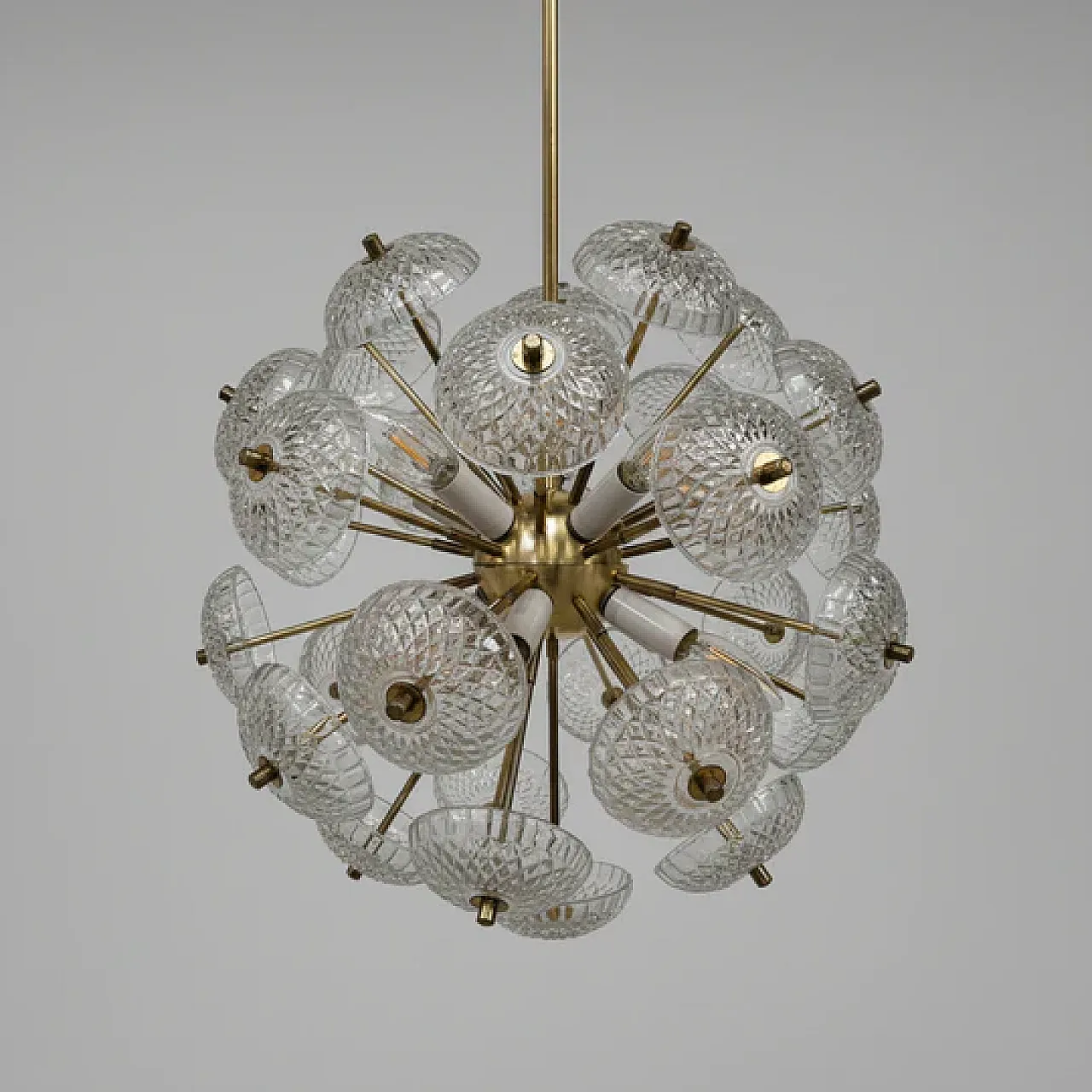 Lampada in vetro a forma di dente di leone di Kamenický Šenov, anni 60 4