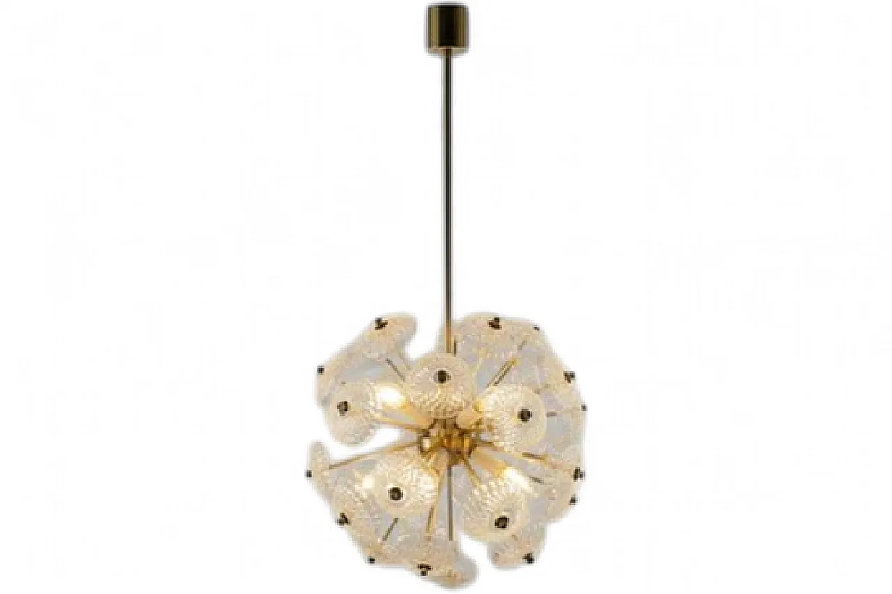 Lampada in vetro a forma di dente di leone di Kamenický Šenov, anni 60 7