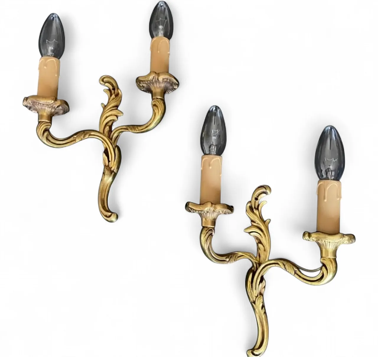 Coppia di applique in bronzo, anni '50 8