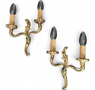Coppia di applique in bronzo, anni '50