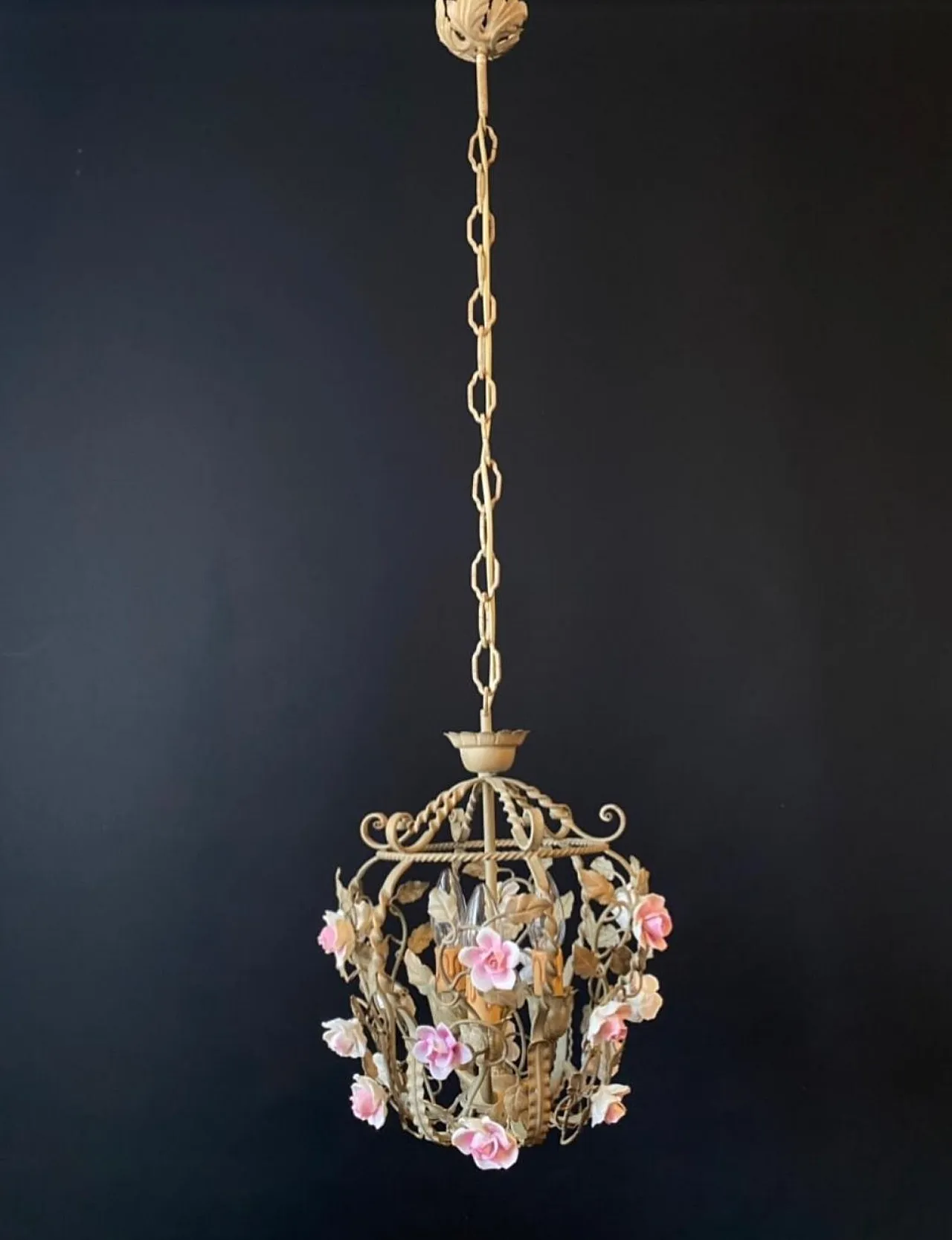 Lampadario a forma di gabbia per uccelli, '900 3