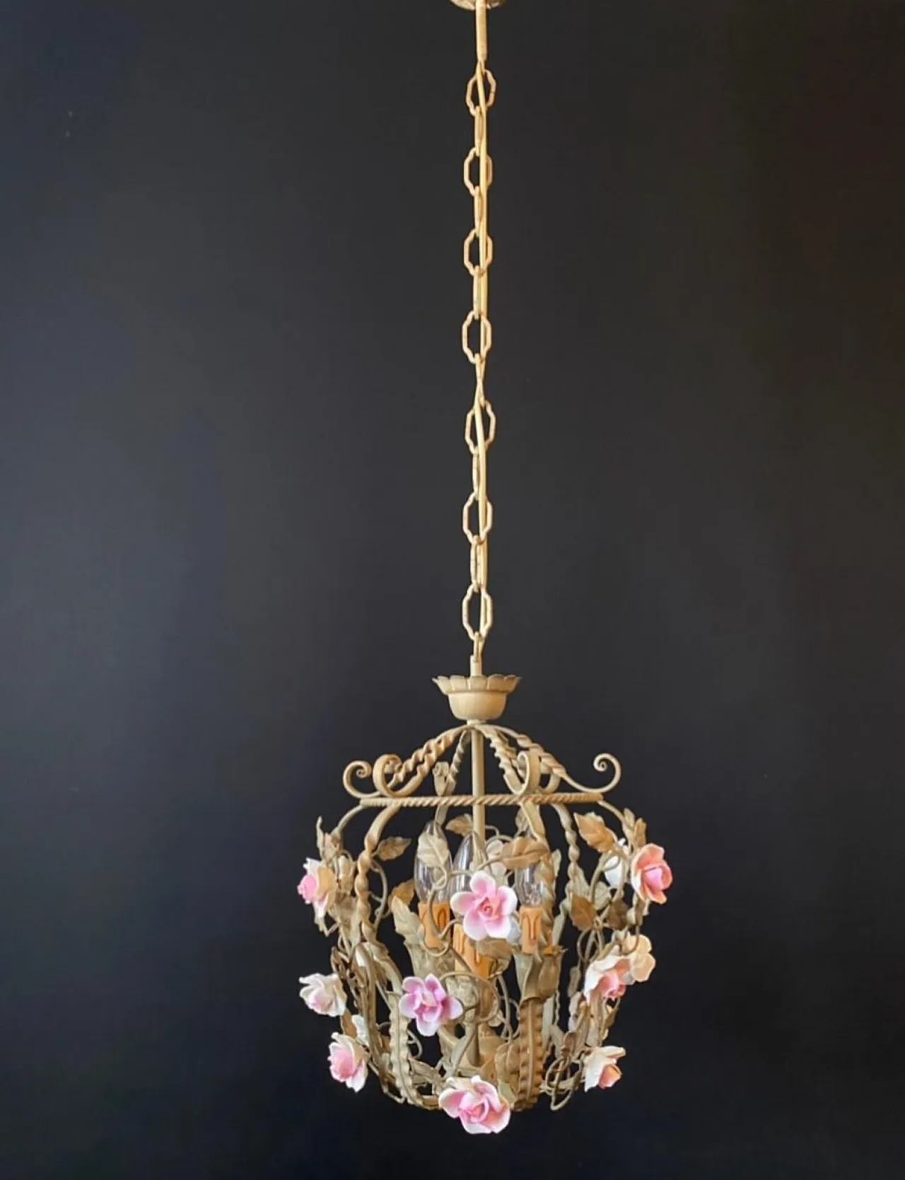 Lampadario a forma di gabbia per uccelli, '900 4