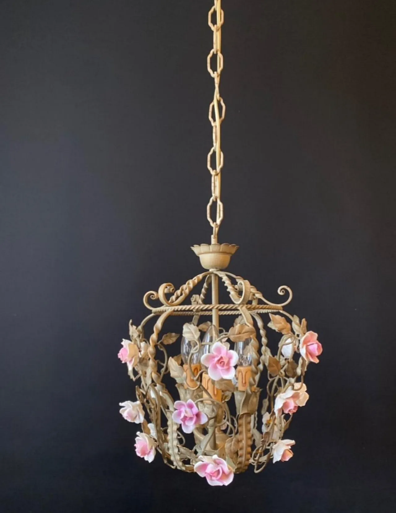Lampadario a forma di gabbia per uccelli, '900 5