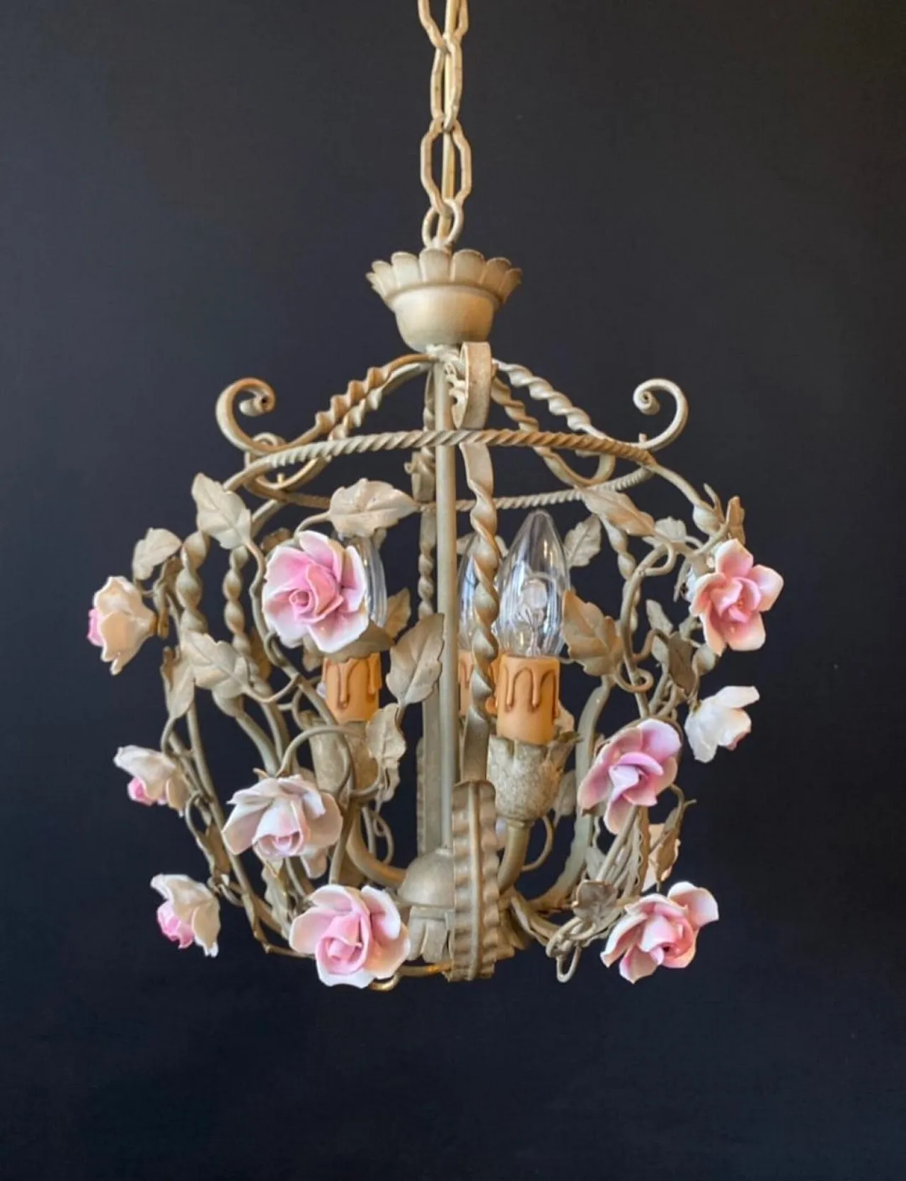 Lampadario a forma di gabbia per uccelli, '900 6