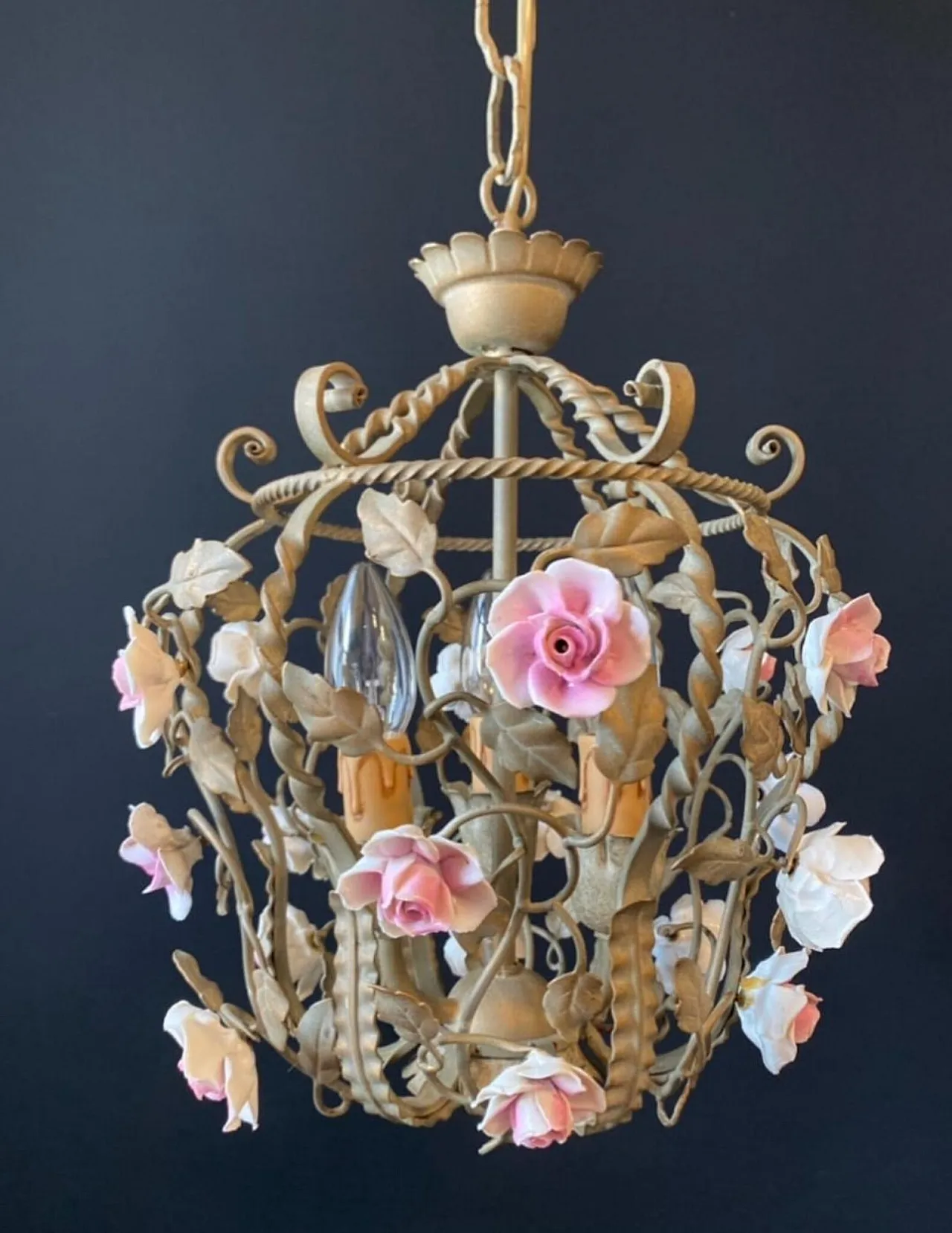 Lampadario a forma di gabbia per uccelli, '900 7