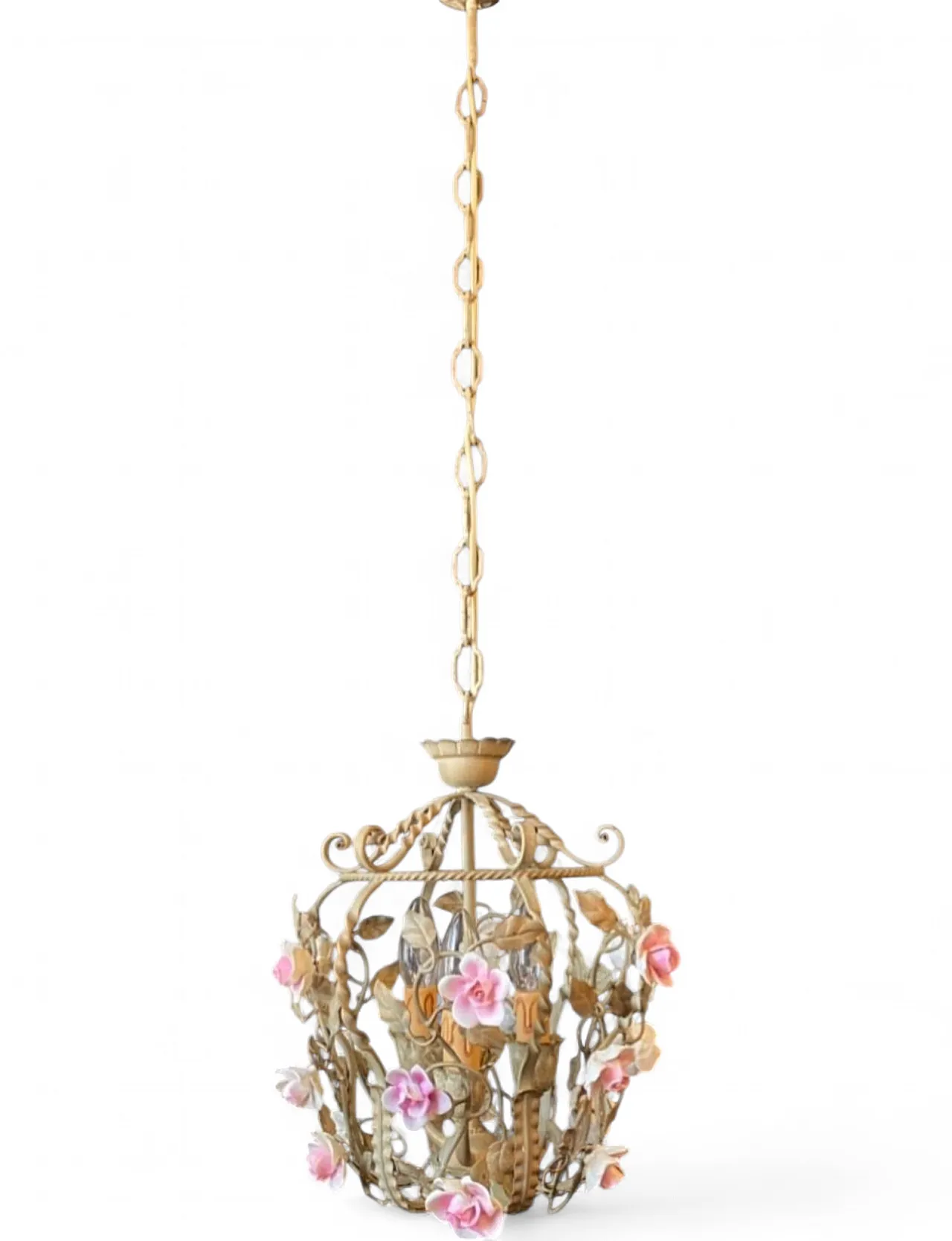 Lampadario a forma di gabbia per uccelli, '900 10
